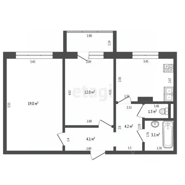 2-к кв. Мордовия, Саранск Большевистская ул., 126 (52.0 м) - Фото 1