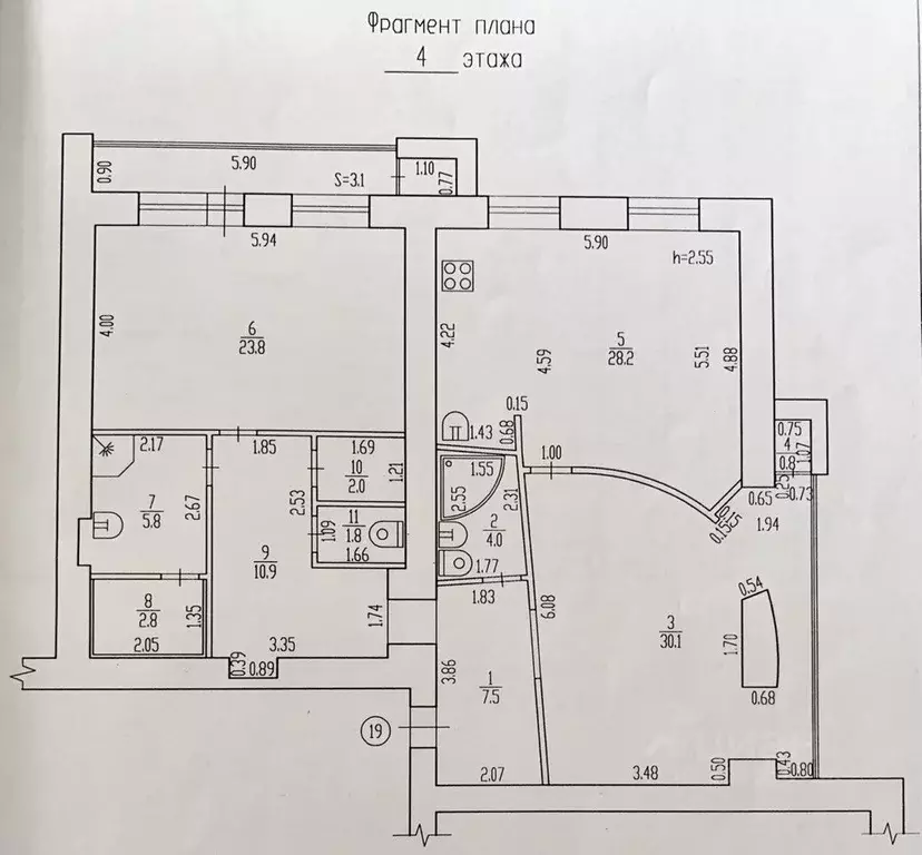 3-к кв. Брянская область, Брянск ул. 2-я Мичурина, 31 (117.0 м) - Фото 0