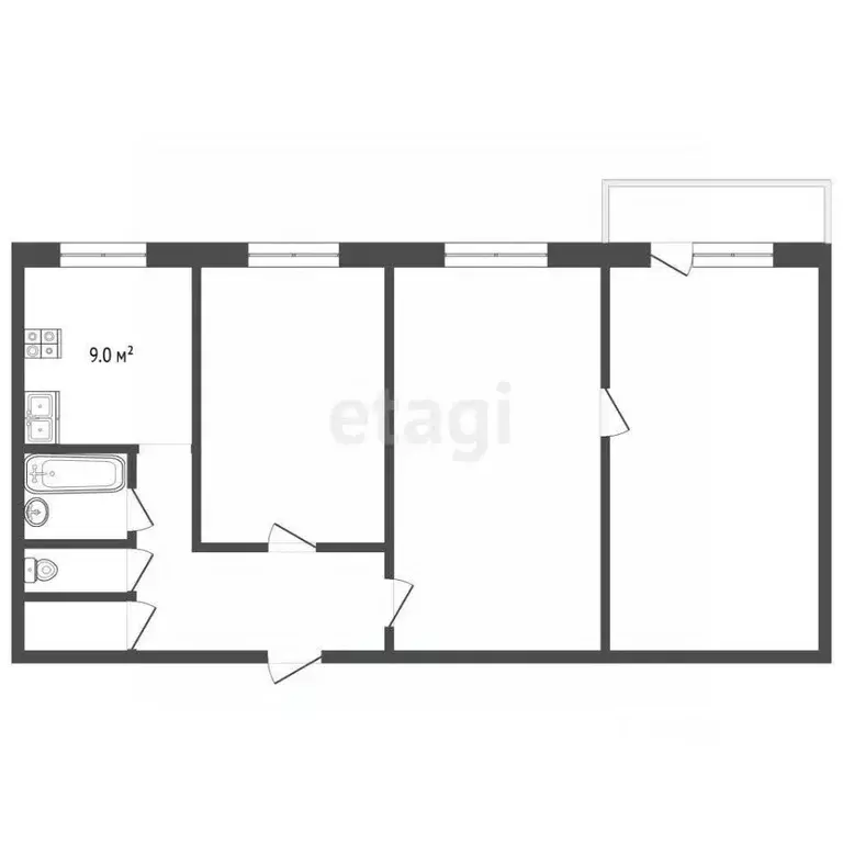 3-к кв. Московская область, Воскресенск Новлянский мкр, ул. Энгельса, ... - Фото 1