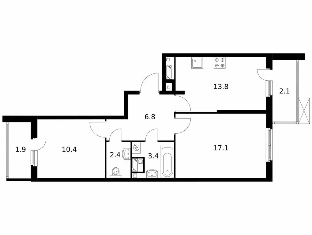 2-комнатная квартира: Москва, Муравская улица, 44к2 (57.9 м) - Фото 1