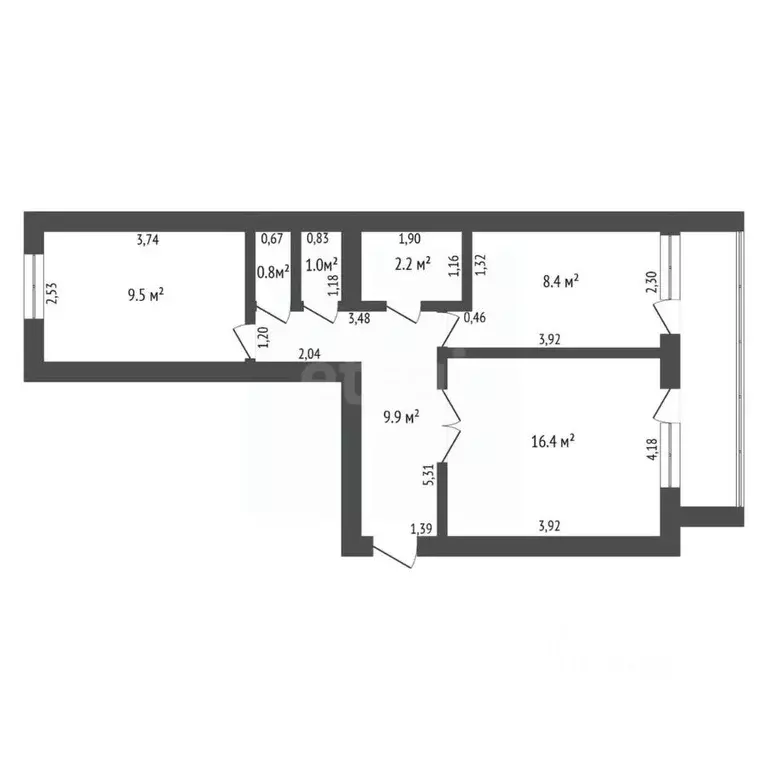 2-к кв. Амурская область, с. Ивановка ул. Партизанская, 11 (48.2 м) - Фото 1