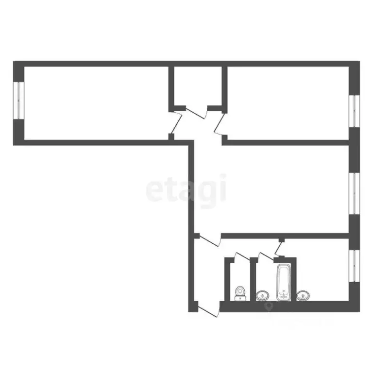 3-к кв. Бурятия, Улан-Удэ Ключевская ул., 44 (59.2 м) - Фото 1