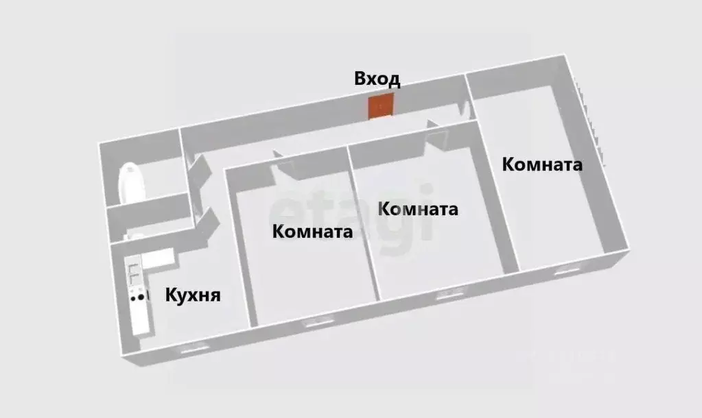 3-к кв. Сахалинская область, Южно-Сахалинск ул. А.О. Емельянова, 17А ... - Фото 1