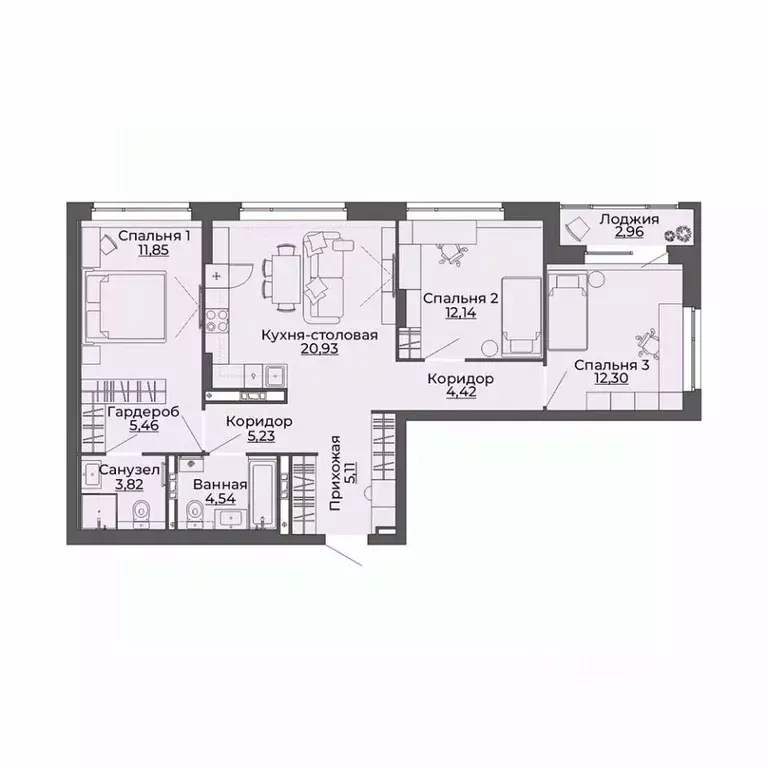 3-к кв. Свердловская область, Екатеринбург пер. Ударников, 33 (88.76 ... - Фото 1