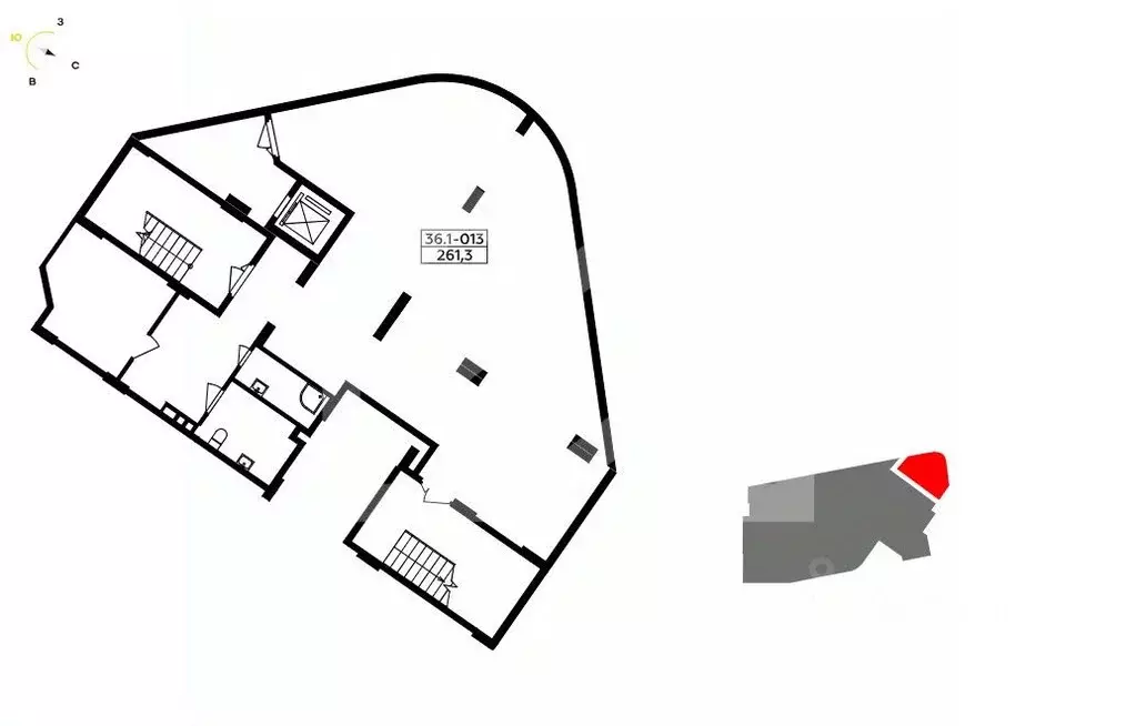 Помещение свободного назначения в Москва № 167 кв-л,  (262 м) - Фото 2