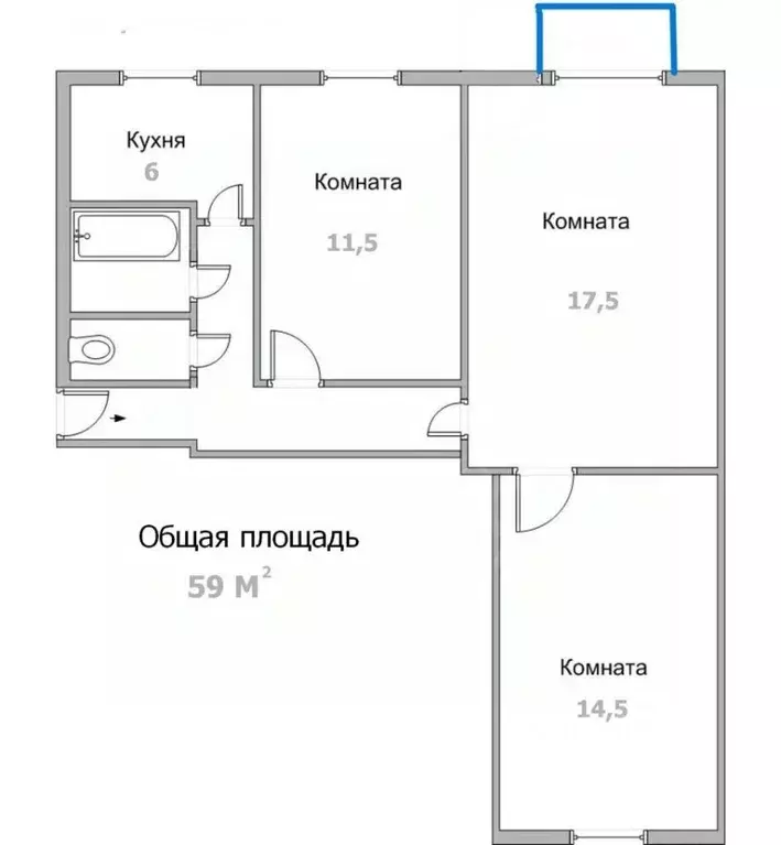 3-к кв. Калужская область, Калуга Пролетарская ул., 157 (59.9 м) - Фото 2