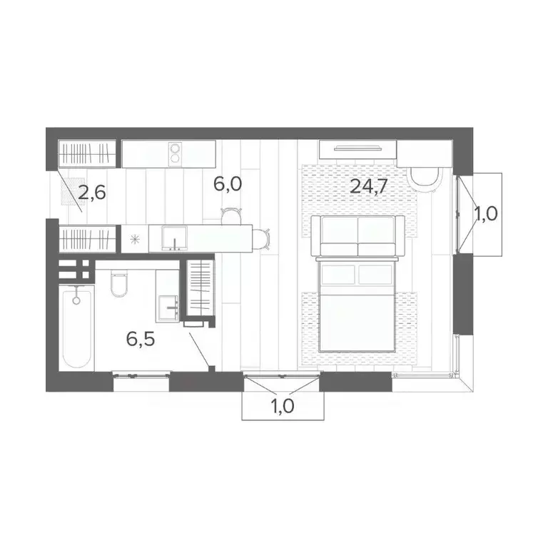 Студия Алтайский край, Барнаул тракт Змеиногорский, 35Б (41.8 м) - Фото 0