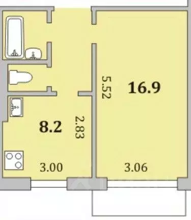 1-к кв. Мурманская область, Мурманск Гвардейская ул., 2 (33.0 м) - Фото 1
