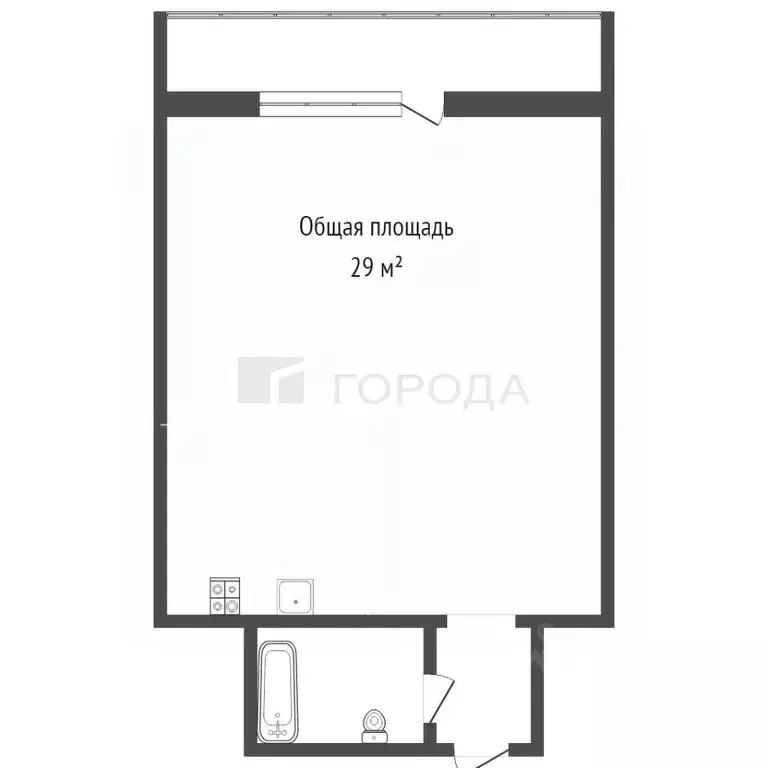 Студия Алтайский край, Барнаул Комсомольский просп., 122Г (29.0 м) - Фото 2