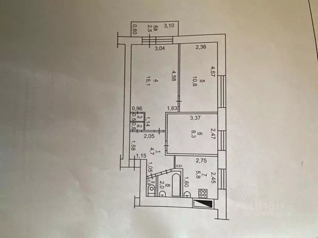 3-к кв. Ростовская область, Зверево ул. Обухова, 33 (48.6 м) - Фото 2
