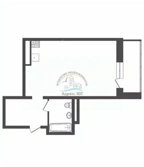 Студия Краснодарский край, Анапа ул. Адмирала Пустошкина (26.0 м) - Фото 2