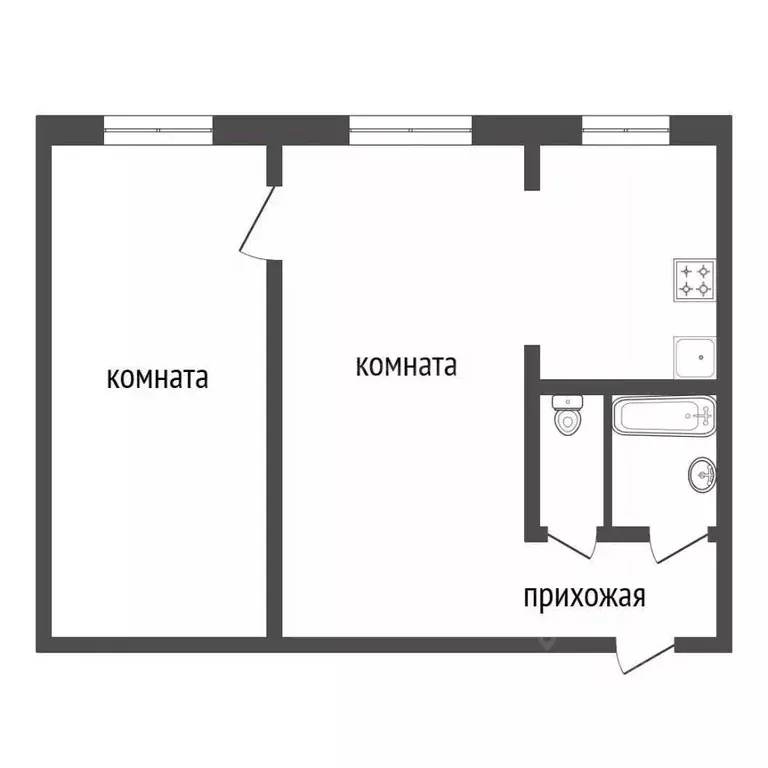 2-к кв. Красноярский край, Красноярск Дорожная ул., 4 (45.0 м) - Фото 1