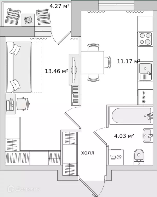 Продаётся 1-к квартира, 32.6 м - Фото 0