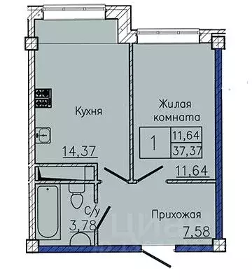 1-к кв. Ставропольский край, Пятигорск ул. Ермолова, 28А (37.37 м) - Фото 1