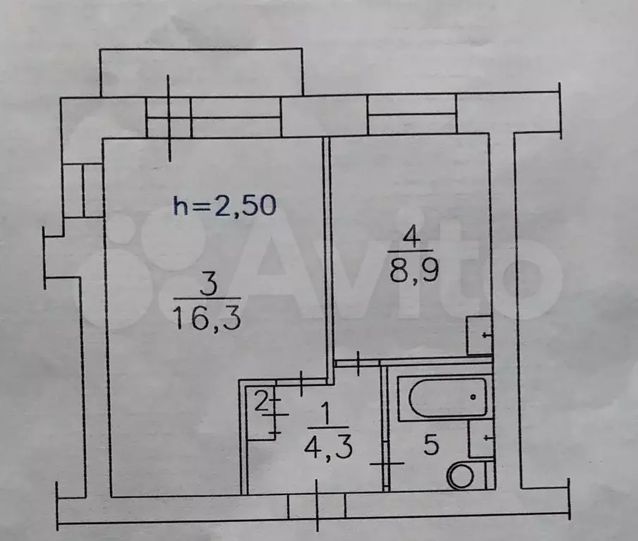 1-к. квартира, 32 м, 6/9 эт. - Фото 0