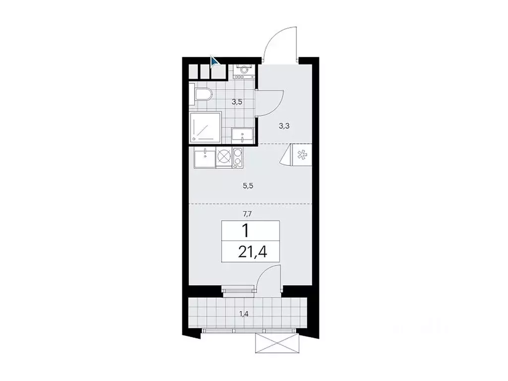 студия москва прокшино жилой комплекс, к11 (21.4 м) - Фото 0