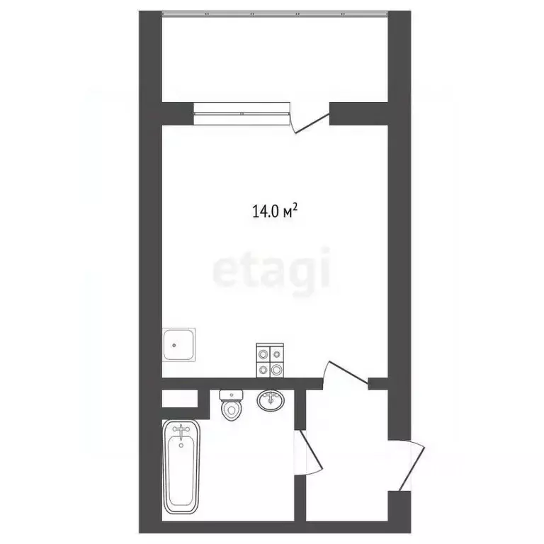 Студия Ханты-Мансийский АО, Сургут ул. Крылова, 26 (29.1 м) - Фото 2