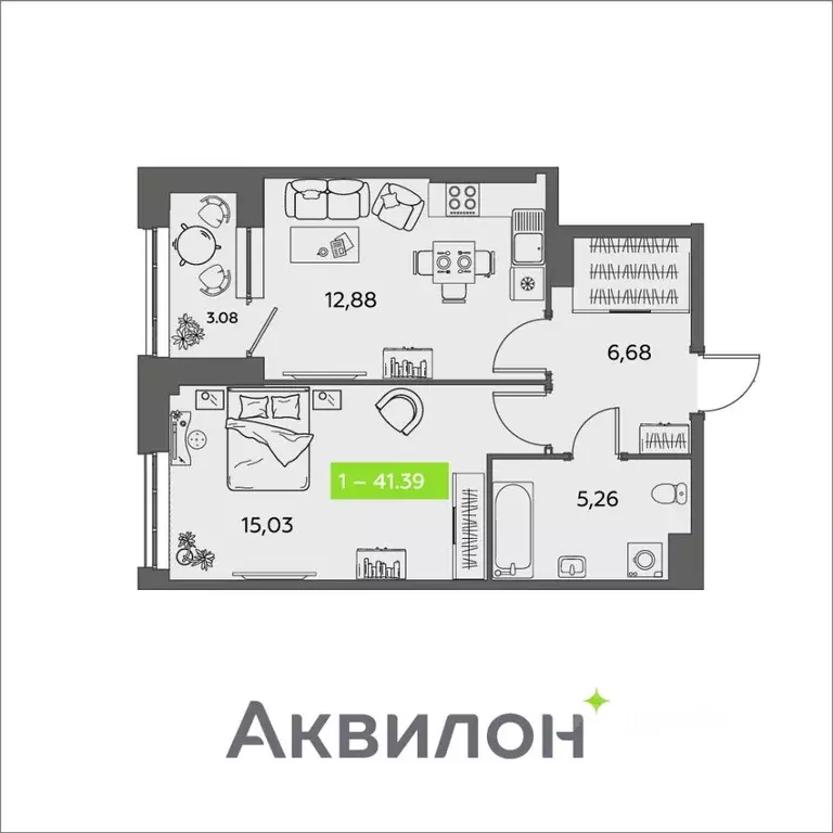 1-к кв. Архангельская область, Архангельск ул. Розы Шаниной, 4 (41.39 ... - Фото 1