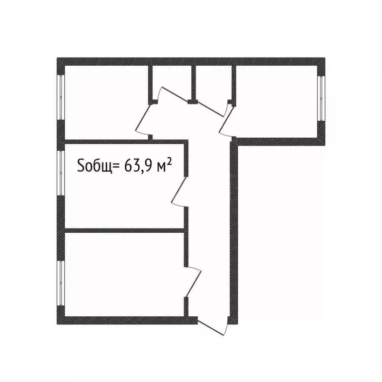 3-к кв. Брянская область, Брянск Комсомольская ул., 16 (63.9 м) - Фото 1