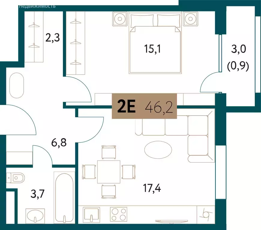 2-комнатная квартира: Москва, Винницкая улица, 8к4 (46.5 м) - Фото 0