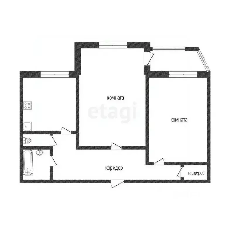 2-к кв. Ханты-Мансийский АО, Сургут ул. Энтузиастов, 55 (60.0 м) - Фото 2