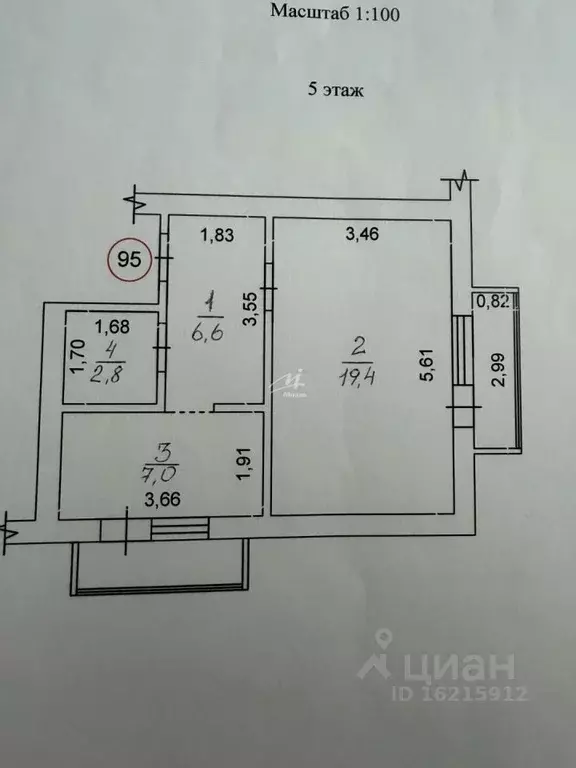 1-к кв. Севастополь ул. Ивана Голубца, 22 (35.8 м) - Фото 2