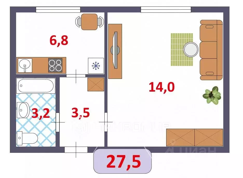 1-к кв. Кировская область, Киров ул. Добролюбова, 10 (27.5 м) - Фото 1