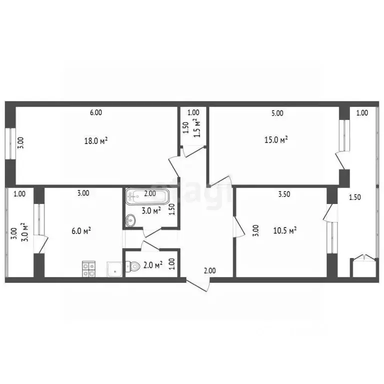 3-к кв. Крым, Феодосия ул. Украинская, 46 (64.3 м) - Фото 2