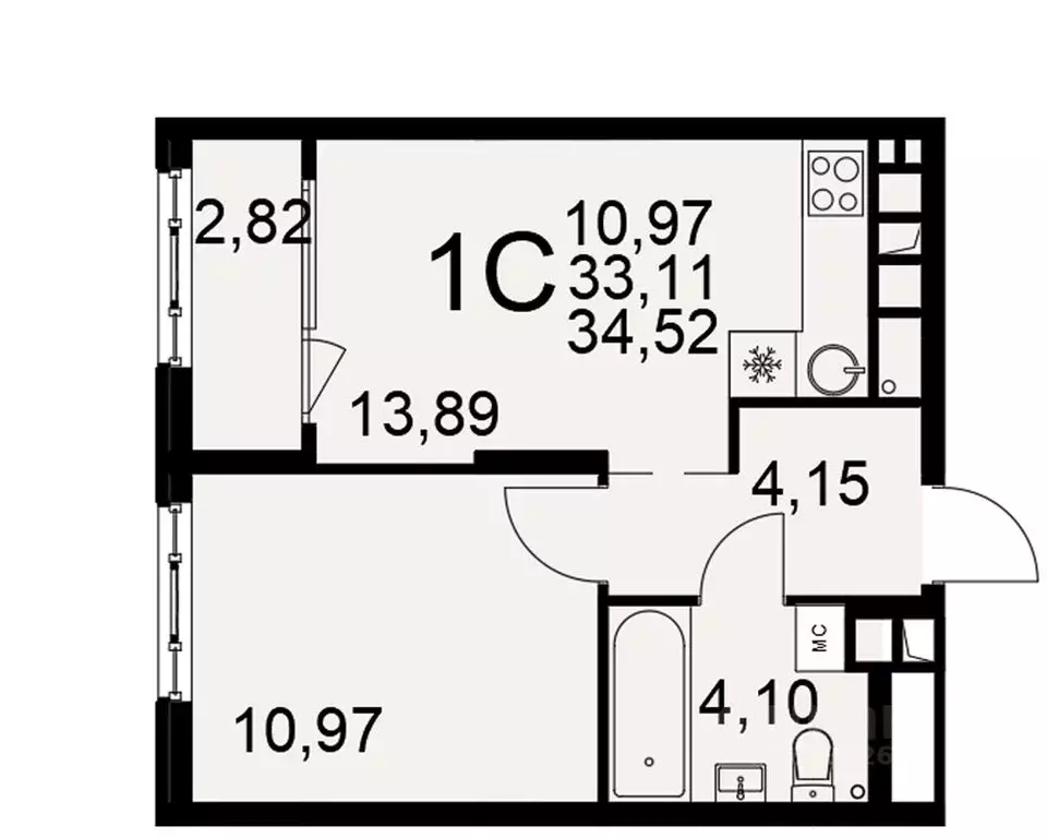 1-к кв. Рязанская область, Рязань пос. Ворошиловка, Символ жилой ... - Фото 1