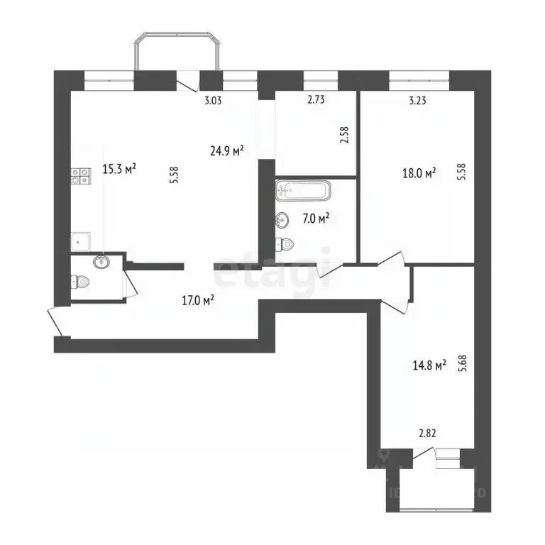 3-к кв. Ярославская область, Ярославль просп. Ленина, 16к2 (99.0 м) - Фото 2