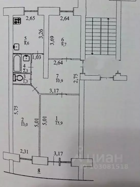 3-к кв. Калужская область, Бабынинский район, Воротынск городское ... - Фото 2