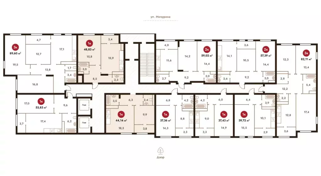 1-к кв. Самарская область, Самара просп. Масленникова, 14А (48.83 м) - Фото 2