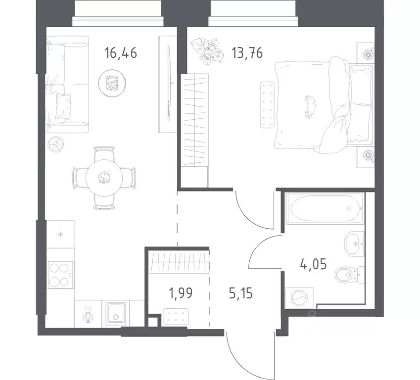 1-к кв. Мурманская область, Кола Кольские Огни жилой комплекс, 1 ... - Фото 1
