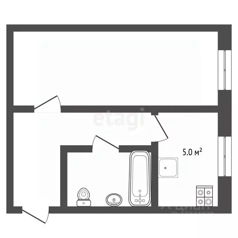 1-к кв. Свердловская область, Первоуральск ул. Строителей, 22 (25.7 м) - Фото 2