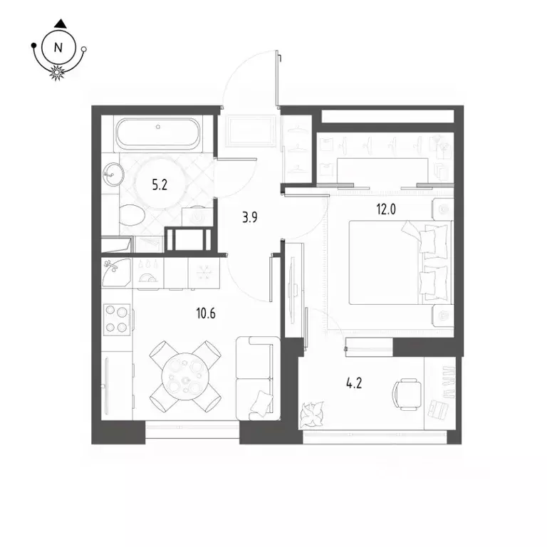 1-к кв. Омская область, Омск Зеленая река мкр, 1 (33.8 м) - Фото 0