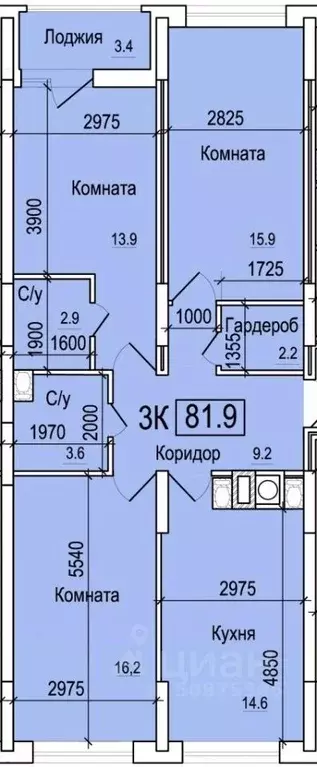 3-к кв. Смоленская область, Смоленск ул. 1-я Восточная (81.9 м) - Фото 0