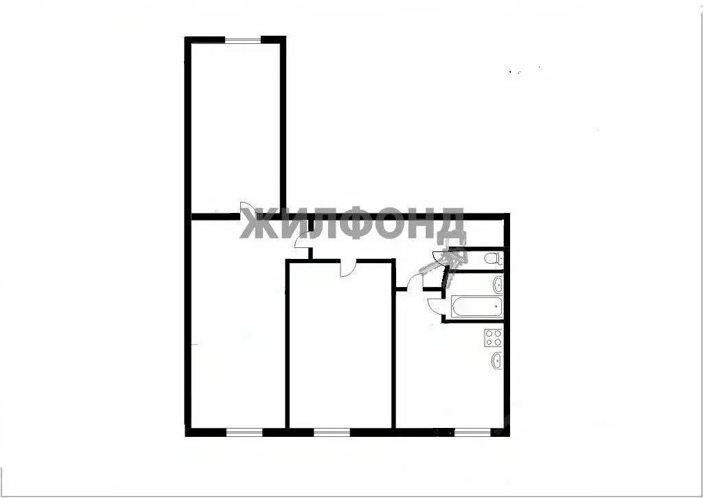 3-к кв. Кемеровская область, Калтан ул. Горького, 34А (55.6 м) - Фото 1