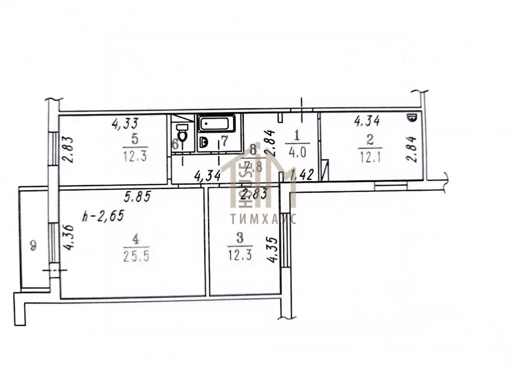 3-к кв. Омская область, Омск Московка-2 мкр, ул. Молодова, 24 (79.0 м) - Фото 2