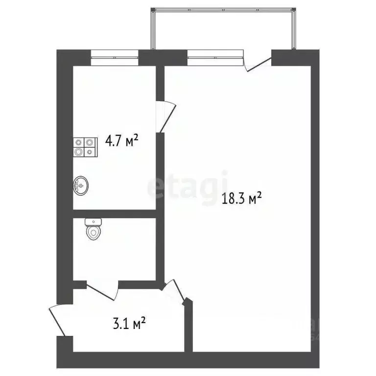 1-к кв. Владимирская область, Ковров ул. Киркижа, 14А (28.0 м) - Фото 1