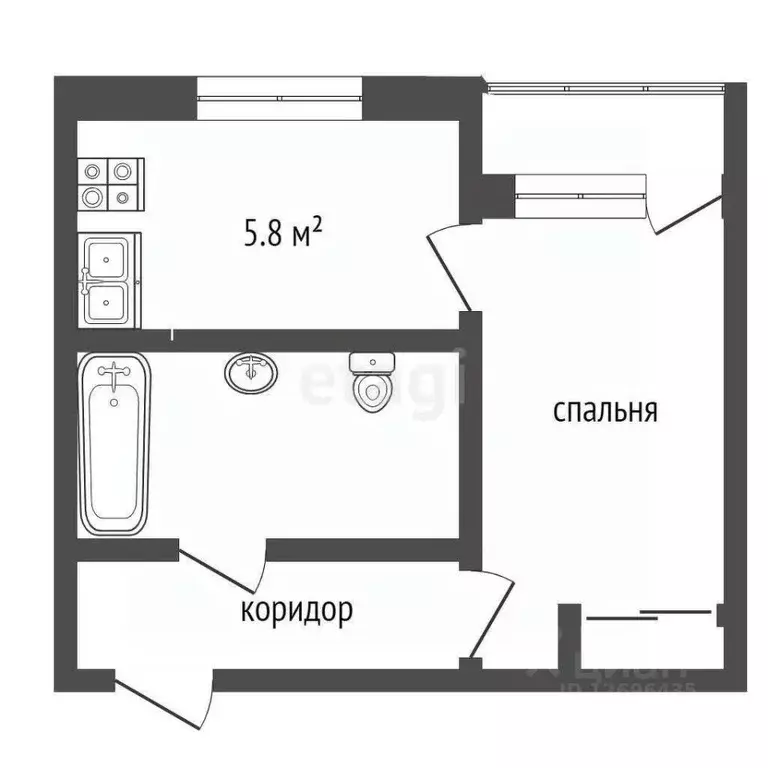 1-к кв. Москва пос. Птичное, ул. Лесная, 80 (29.5 м) - Фото 1