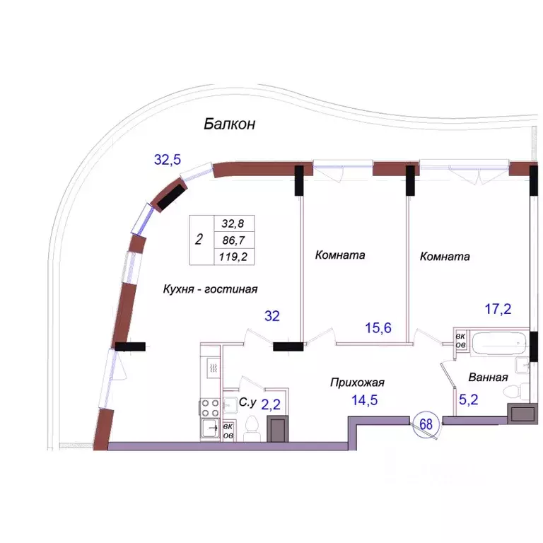 2-к кв. Калининградская область, Светлогорск Балтийская ул. (119.2 м) - Фото 1
