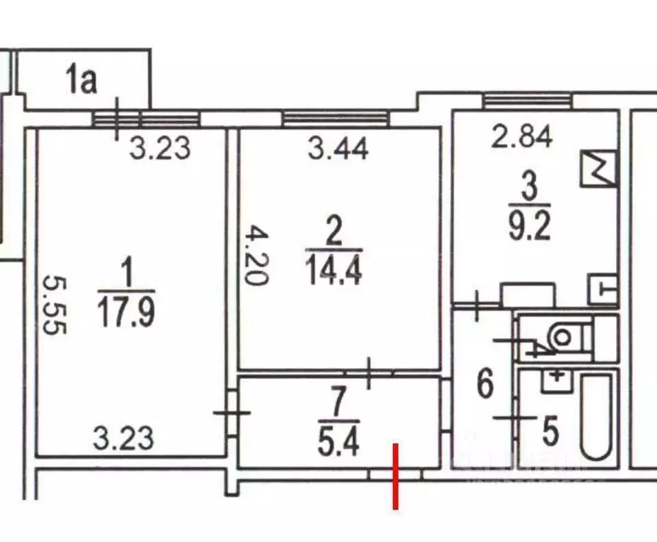 2-к кв. Москва ул. Крылатские Холмы, 41К2 (53.0 м) - Фото 2