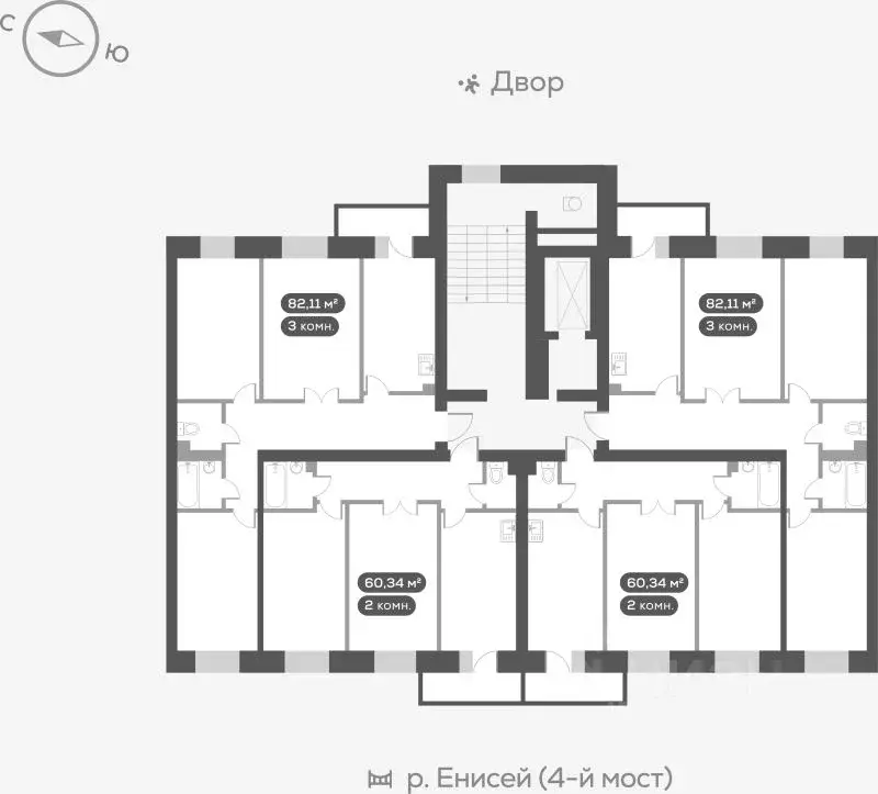 3-к кв. Красноярский край, Красноярск Академгородок мкр, 8 (82.11 м) - Фото 0