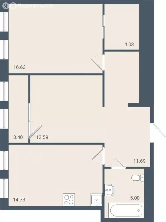 2-комнатная квартира: Батайск, улица Крупской, 5Б (66.3 м) - Фото 0