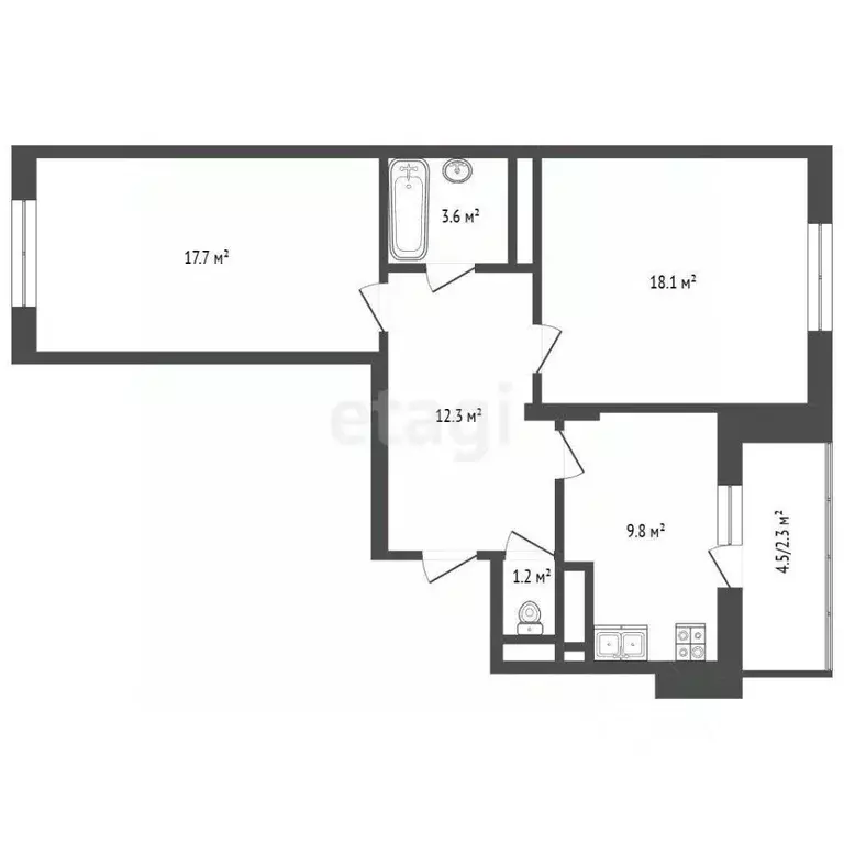 2-к кв. Московская область, Дмитров Имени В.Н. Махалина мкр, 33 (63.0 ... - Фото 1