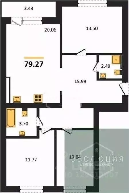3-к кв. Калининградская область, Калининград Суздальская ул., 15 ... - Фото 1
