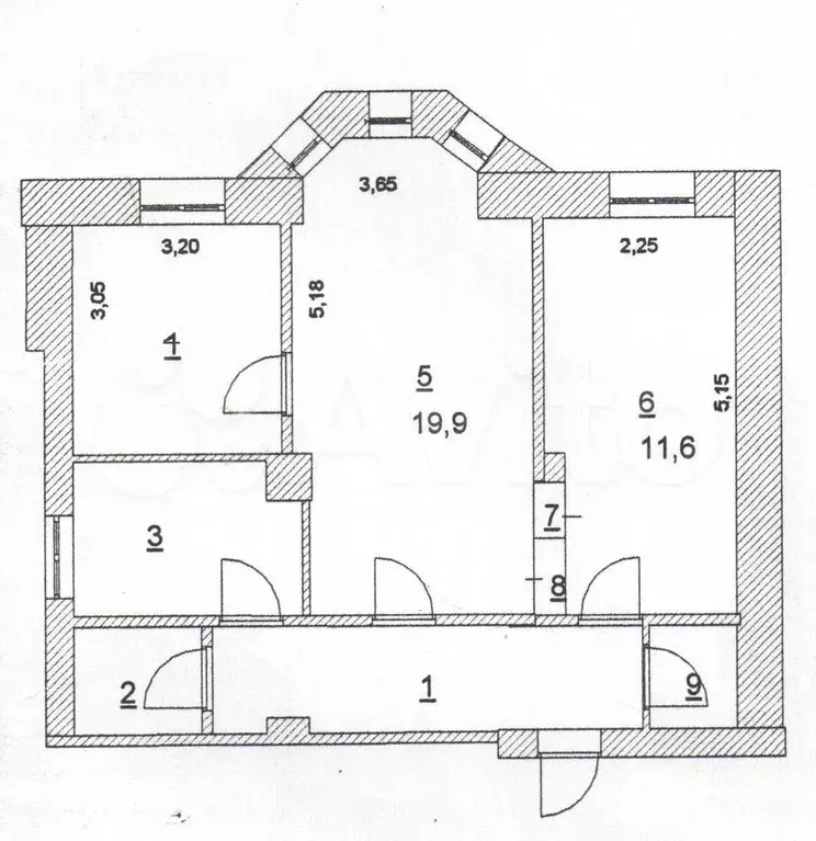 3-к. квартира, 63 м, 2/2 эт. - Фото 0