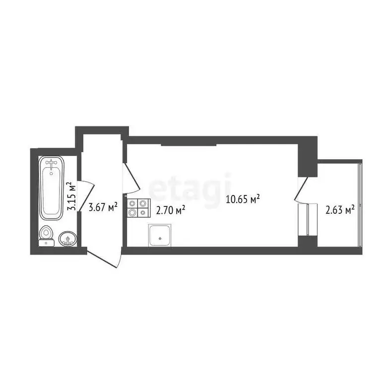 Квартира-студия: Воронеж, Ростовская улица, 73Дк2 (21.54 м) - Фото 0