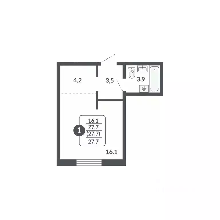 Студия Кировская область, Киров Московская ул., 209 (27.7 м) - Фото 1