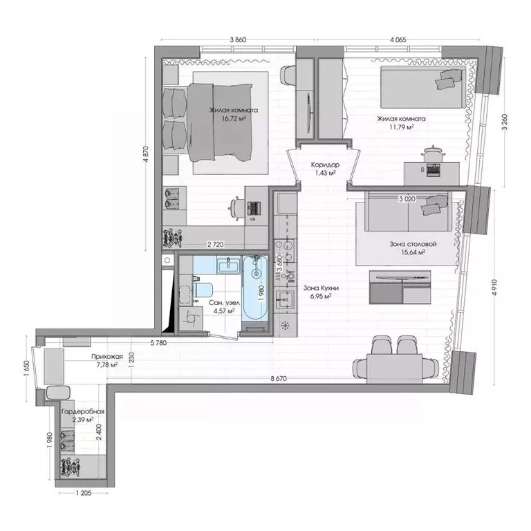 3-к кв. Приморский край, Владивосток ул. Нейбута (68.7 м) - Фото 1